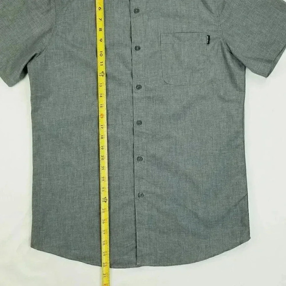 Molokai Surf Co. Medium Charcoal Gray Button Down Pocket Logo Tag Short Sleeve - Picture 8 of 9